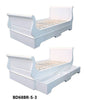 Traditional Sleigh Bed with Double Drawers - Single size