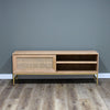 Mala timber and rattan TV unit - sliding door