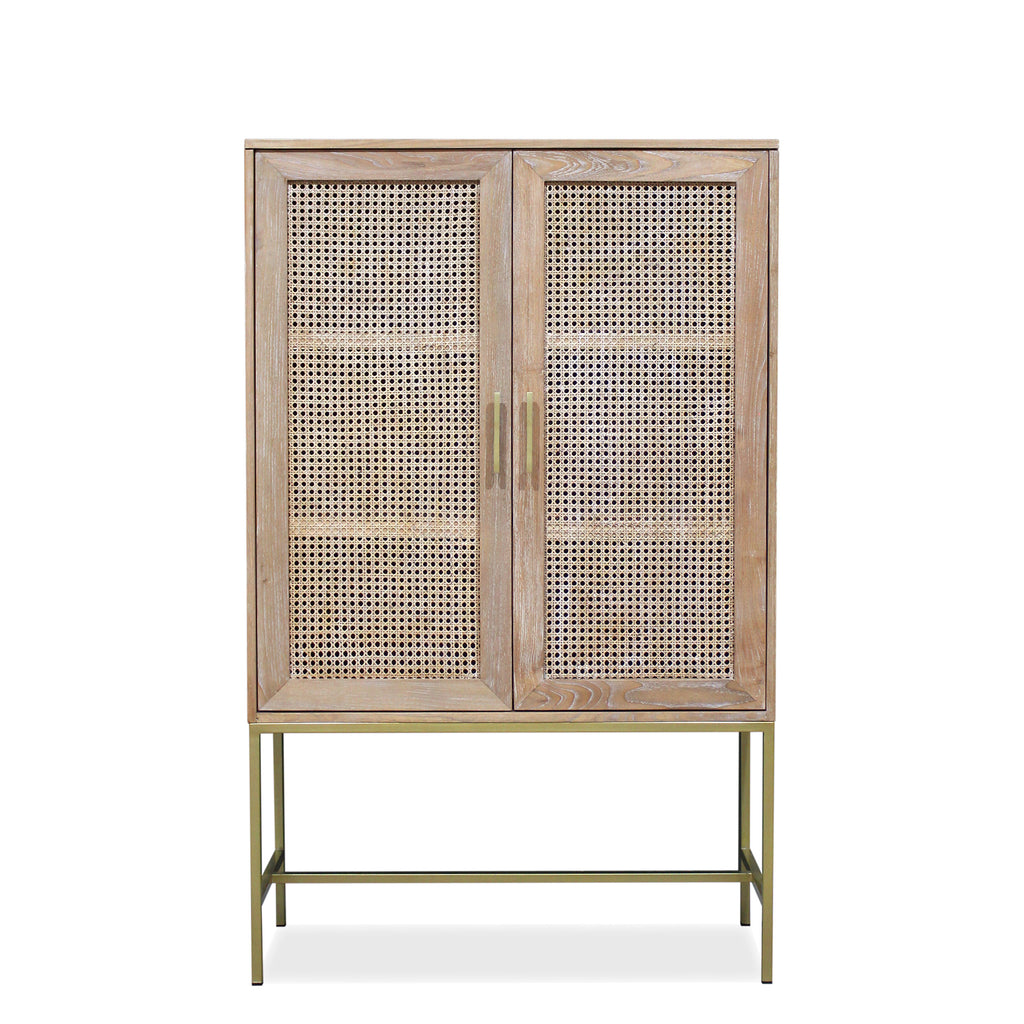 Mala timber and rattan cabinet