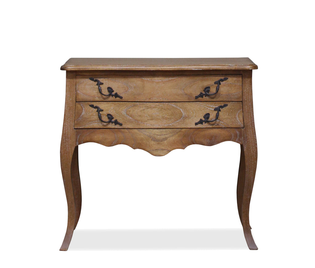 Louis Wide Double Drawer Bedside