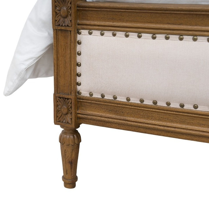 Upholstered serenity four poster bed - queen size