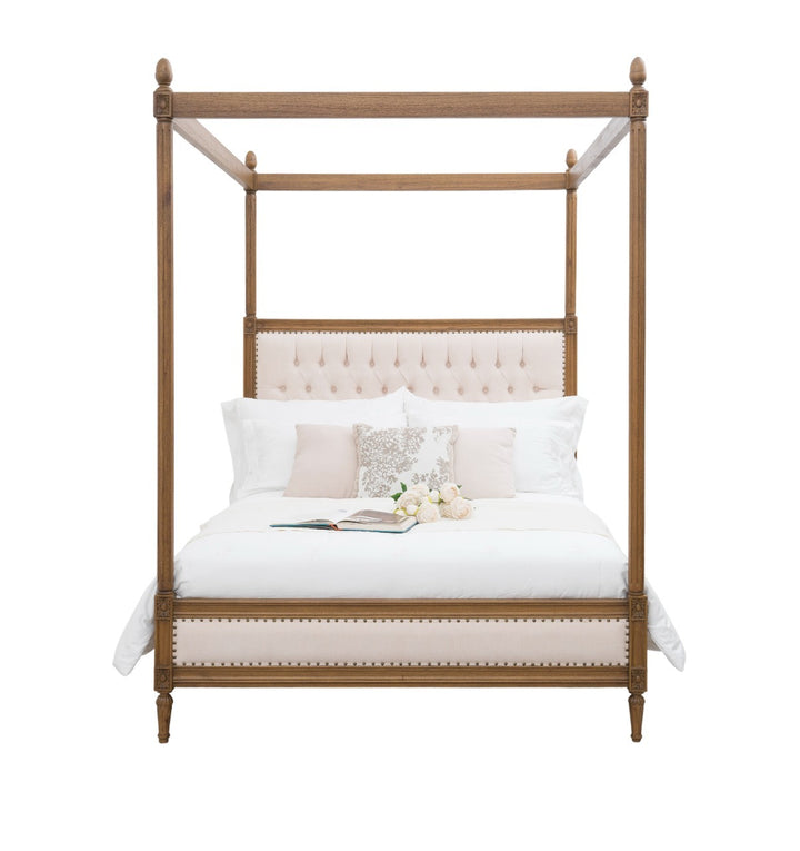 Upholstered serenity four poster bed - queen size