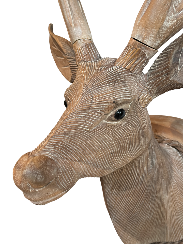 Timber Carved Deer Head