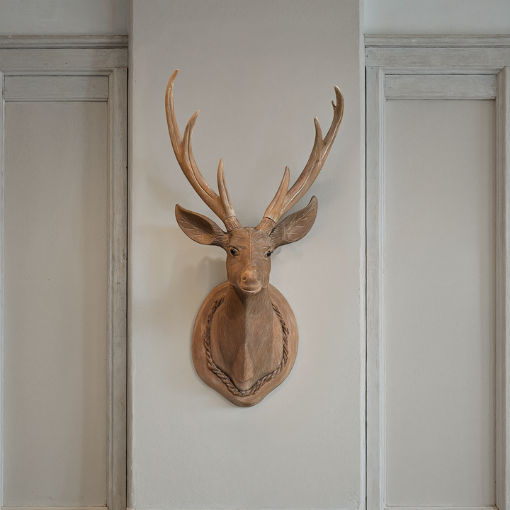 Timber Carved Deer Head