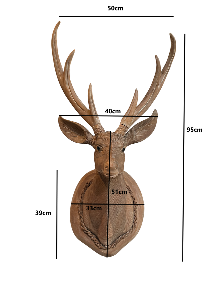 Timber Carved Deer Head