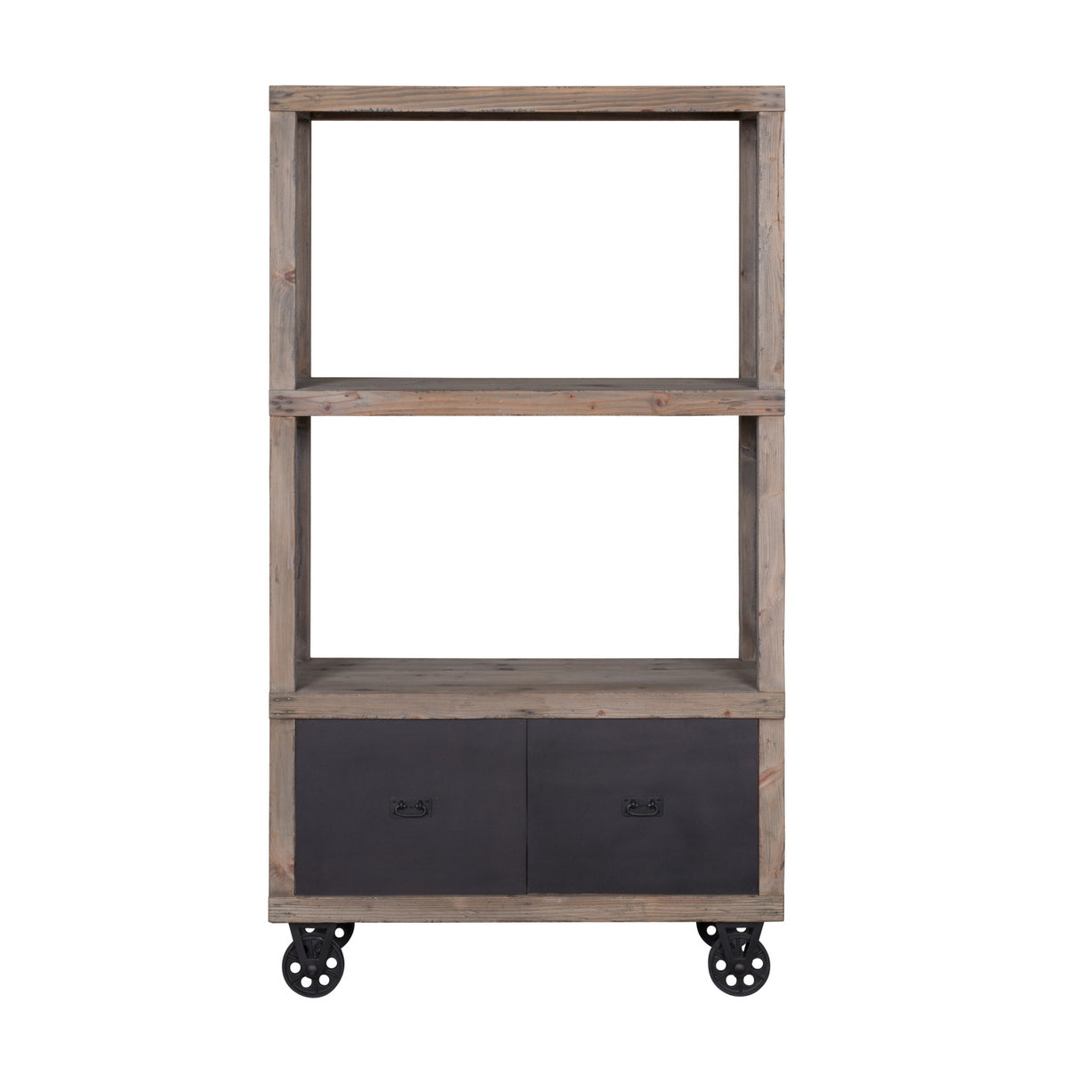 Industrial Bookshelf with Drawers Hudson Furniture