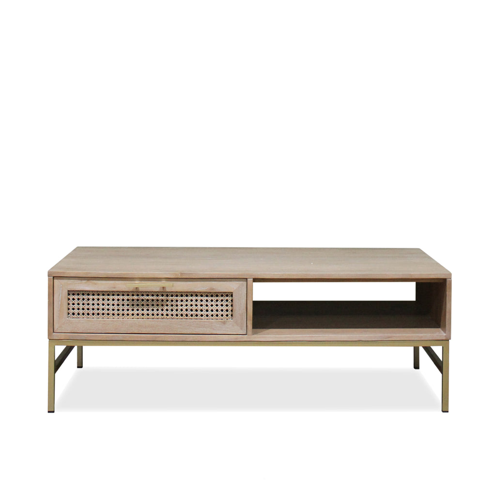 Mala Timber and rattan coffee table