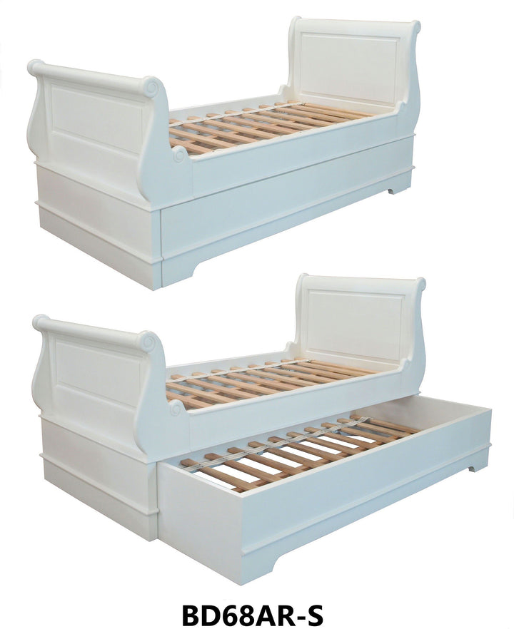 Traditional Sleigh Bed with Trundle - Single - Wholesale