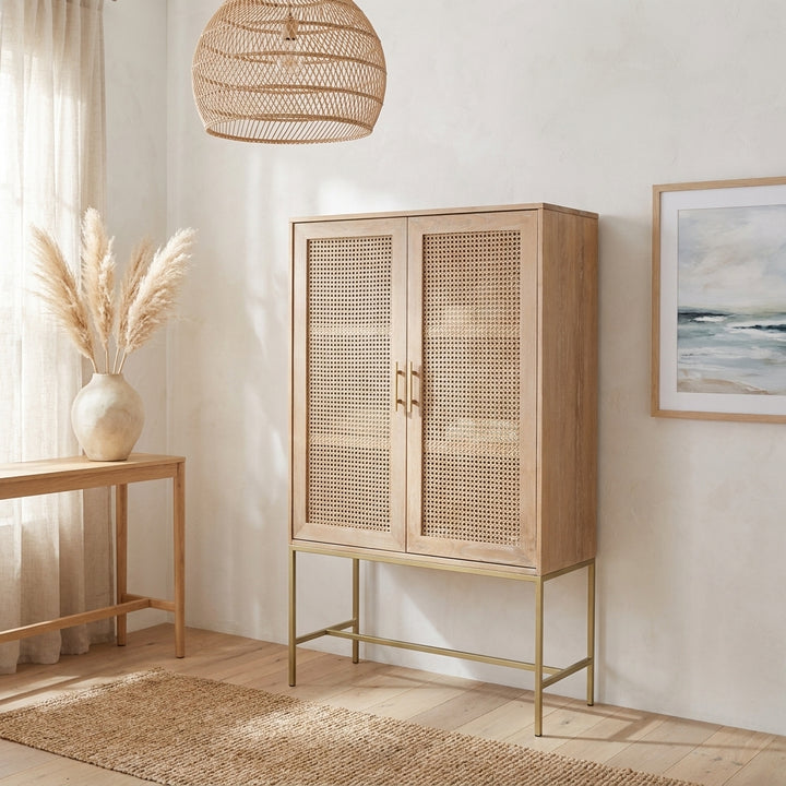 Mala timber and rattan cabinet