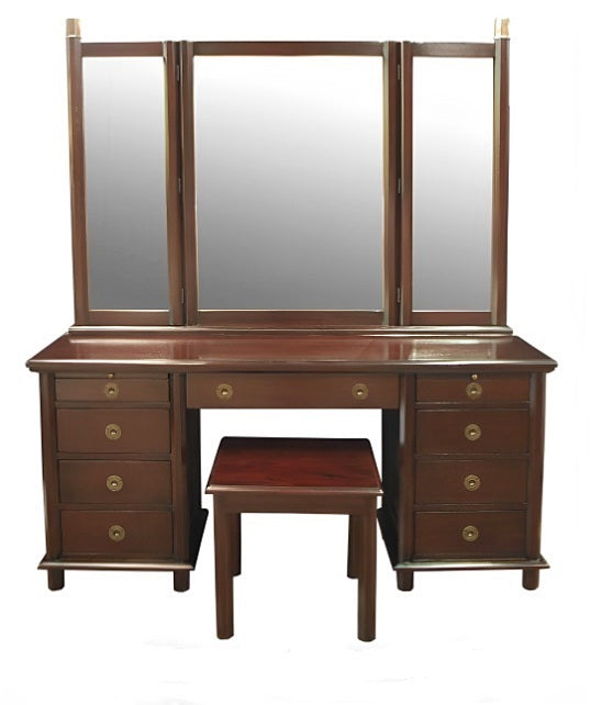 Pencil Dressing Table with Panelled Mirrors