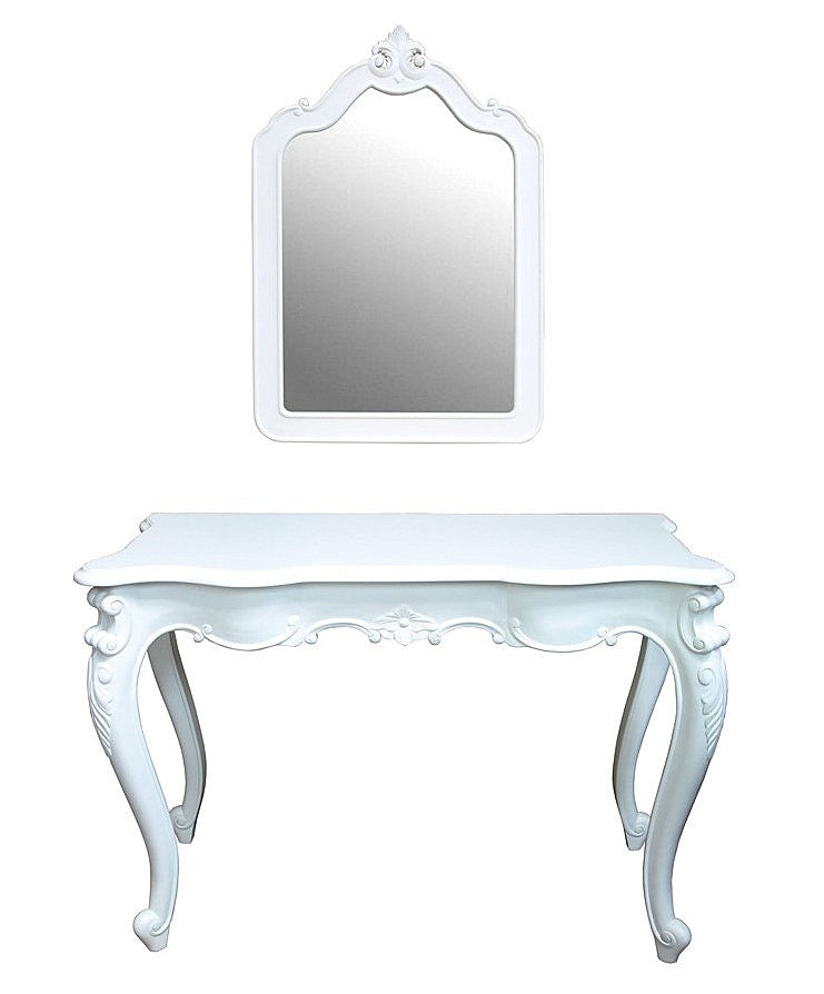 Carved Elysee Dressing Table & Mirror