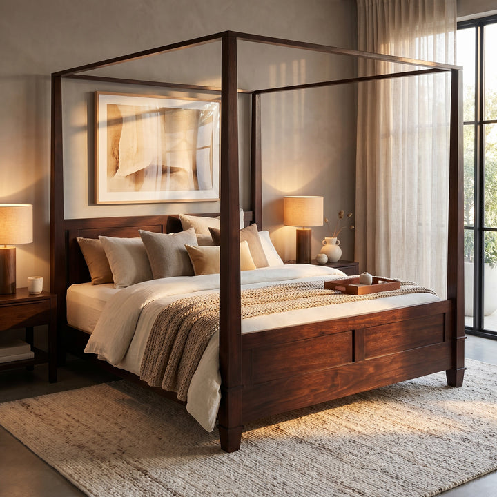 Straight Four Poster Bed - King size