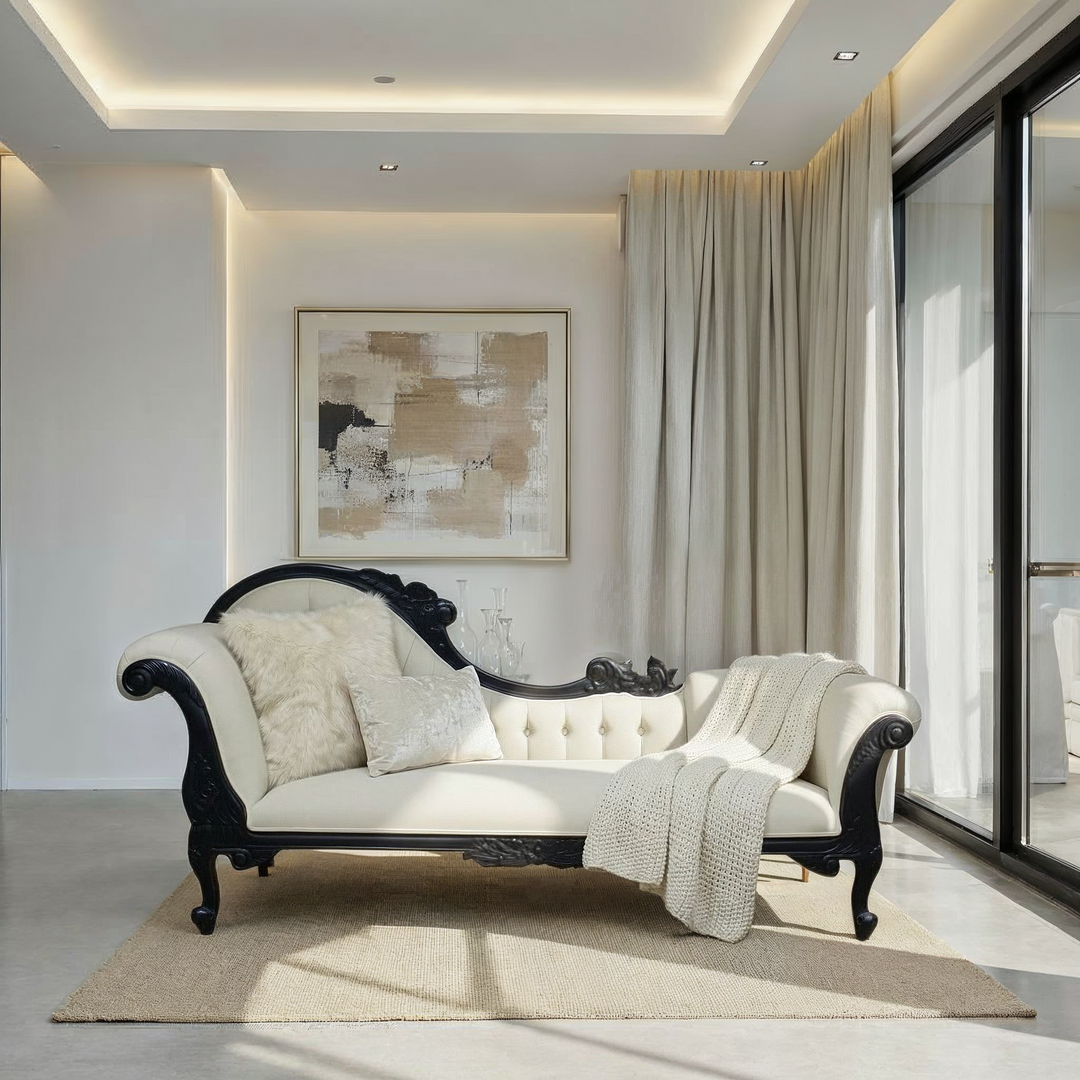 Large Carved Chaise Lounge
