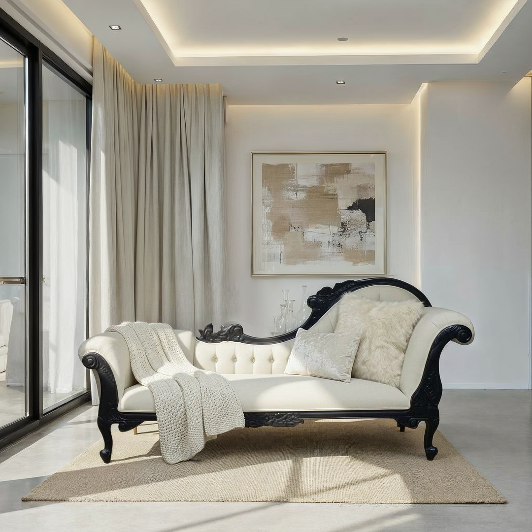 Large Carved Chaise Lounge