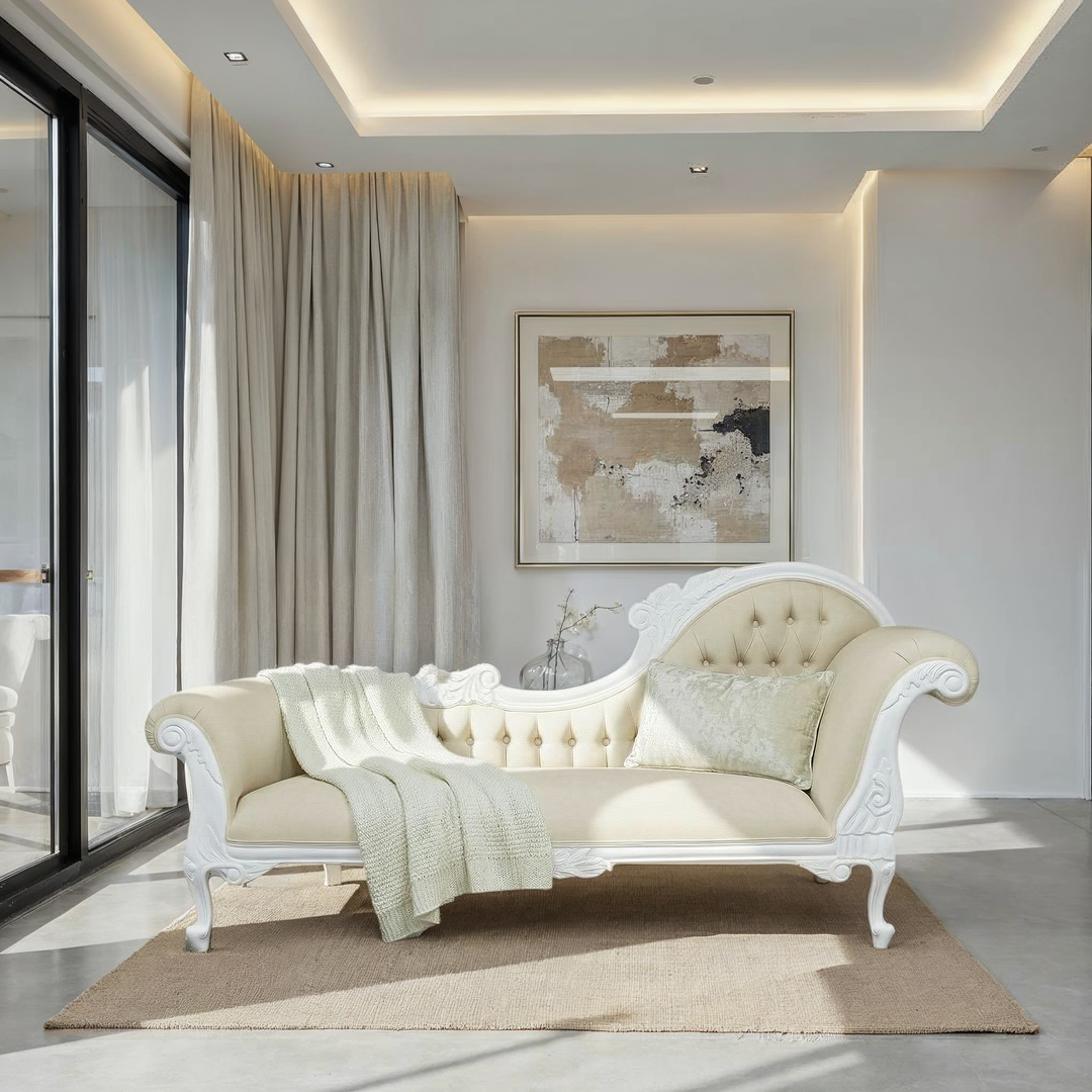 Large Carved Chaise Lounge