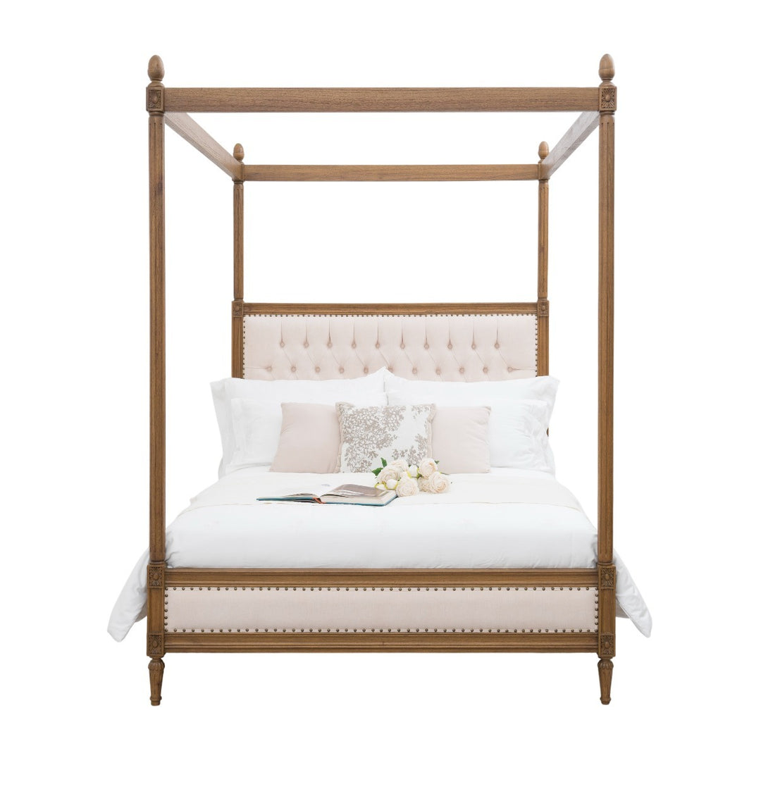 Upholstered serenity four poster bed - king size