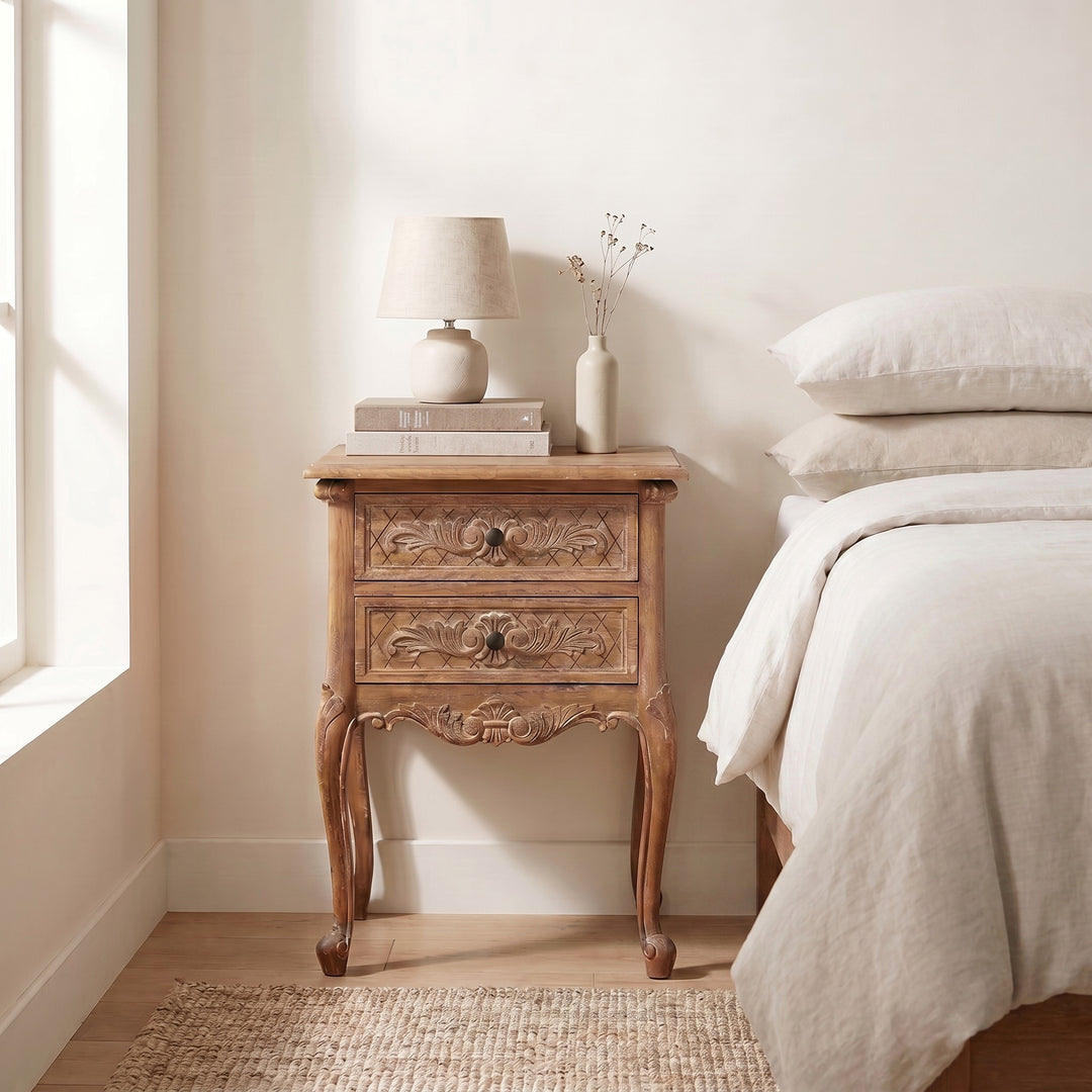 Louis Two Drawer Bedside