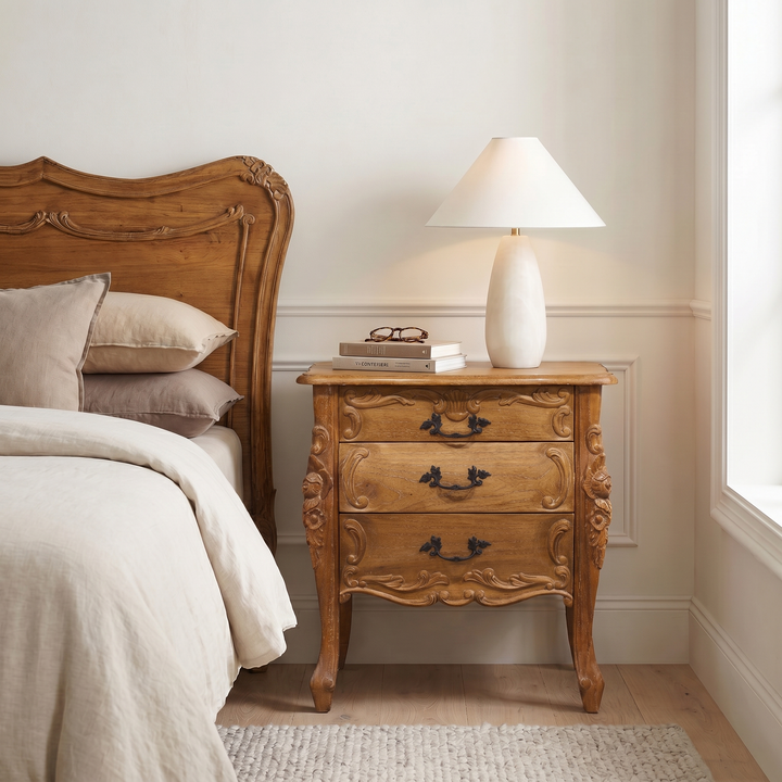 Rococo Bedside - Three Drawer