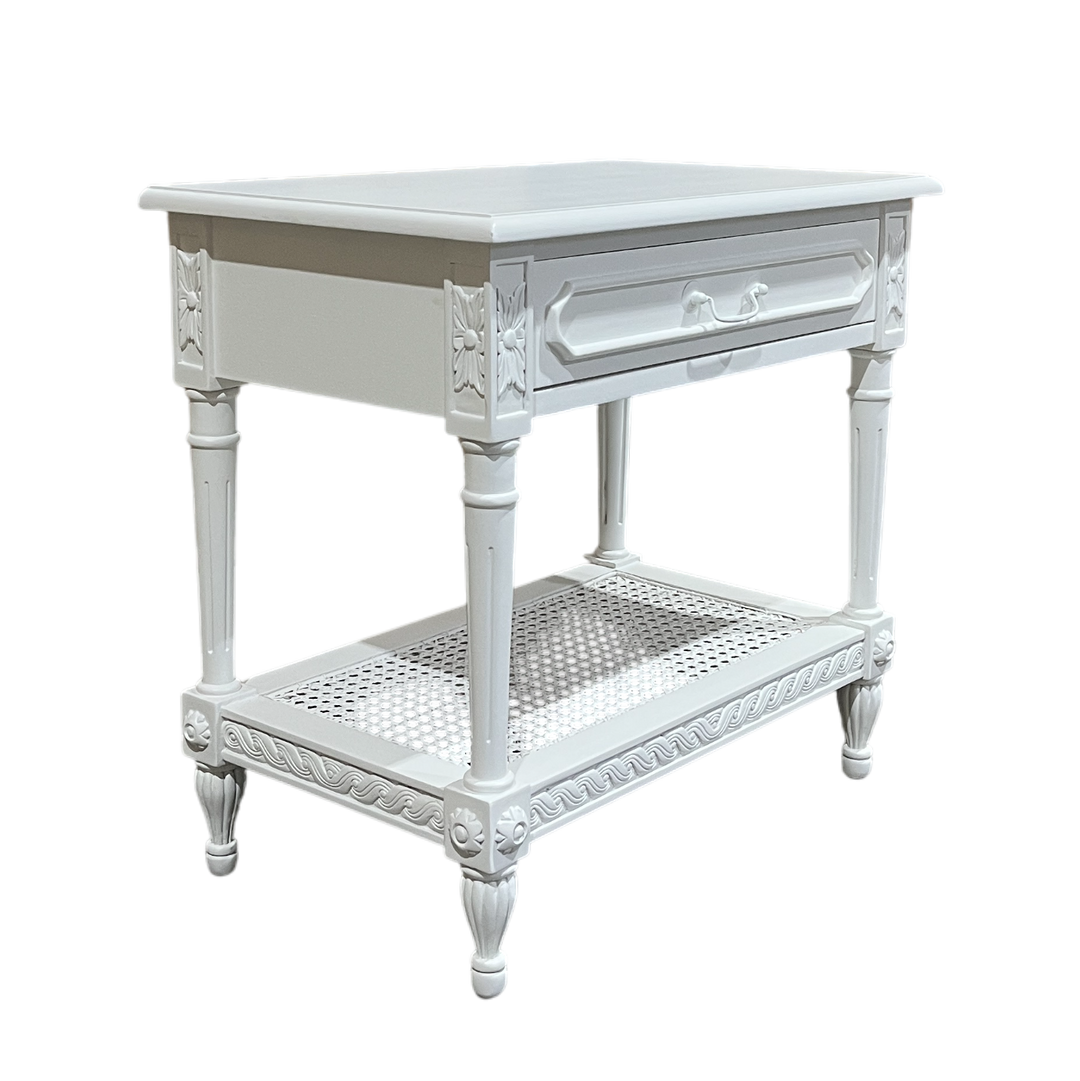 Marseille Timber and Rattan Bedside