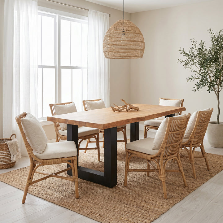 Live edge teak dining table