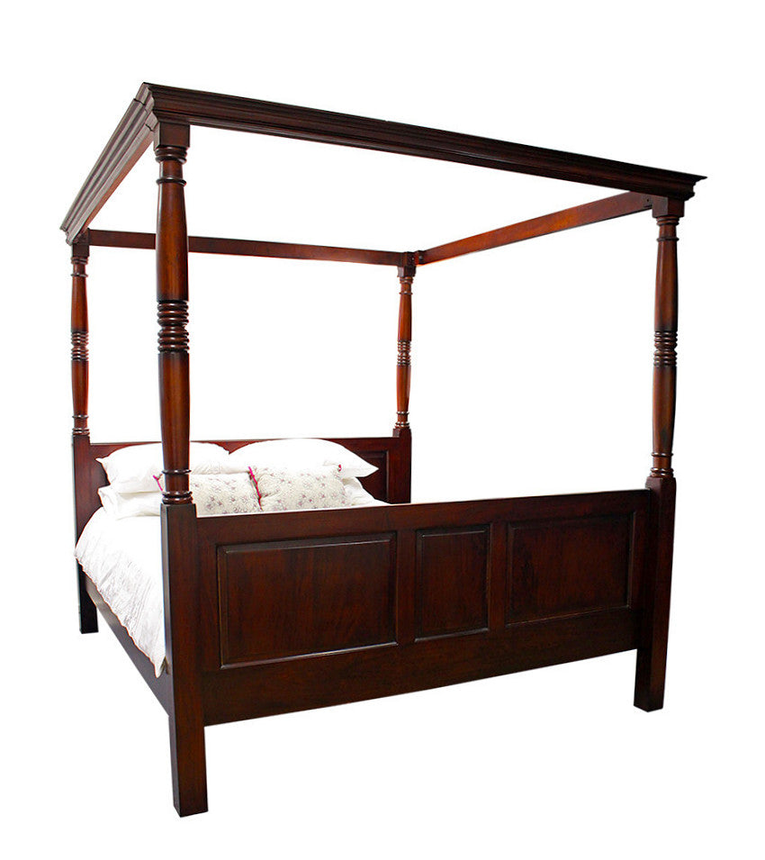Jacobean Four Poster Bed King size Hudson Furniture