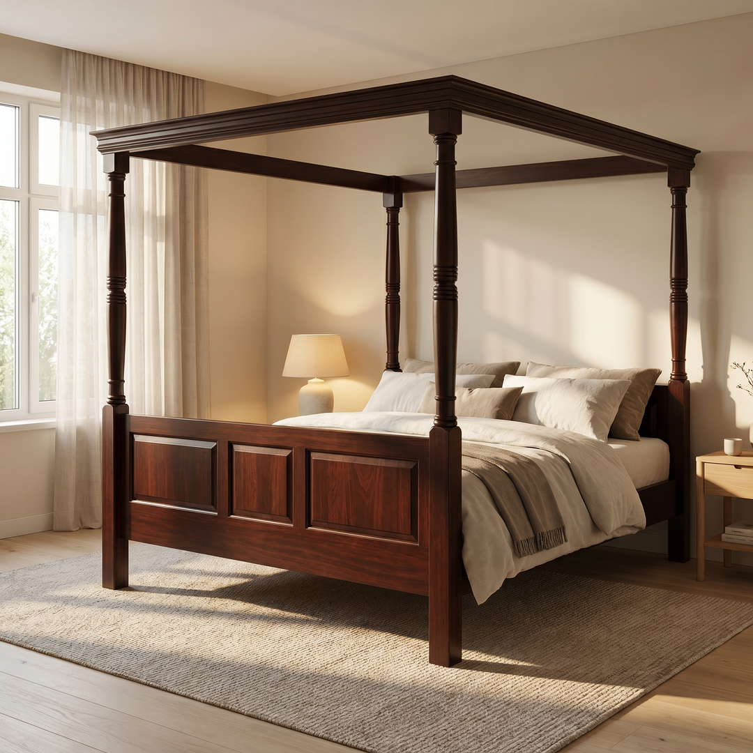 Jacobean Four Poster Bed - Queen size