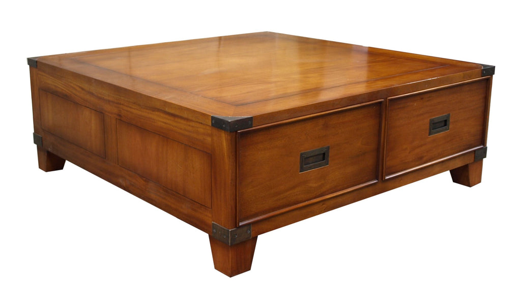 Campaign Coffee Table 4 Drawer