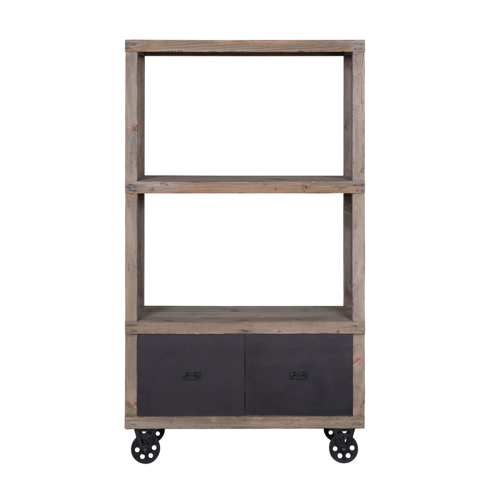 Industrial Bookshelf with Drawers