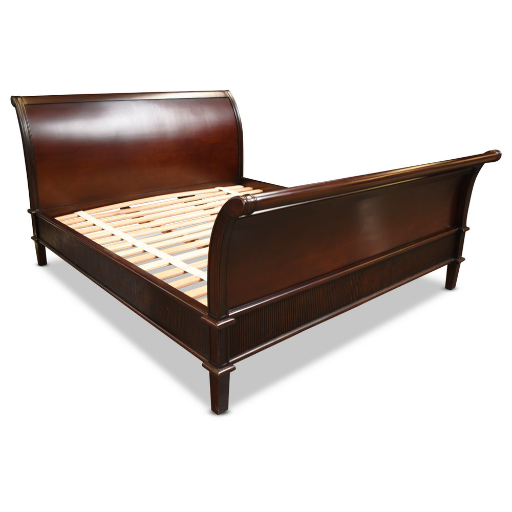 Reeded Sleigh Bed - Queen size