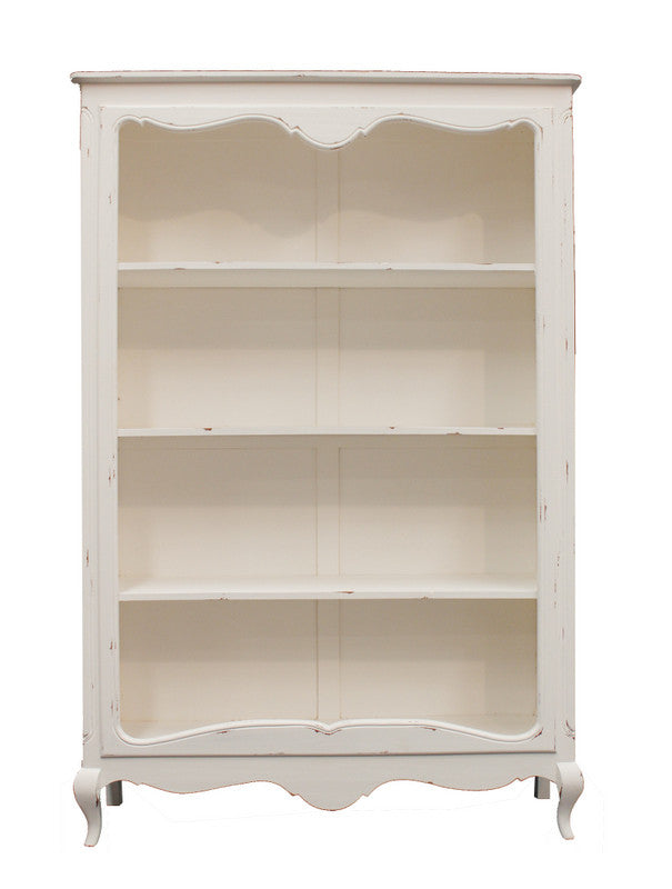 Distressed White Bookcase